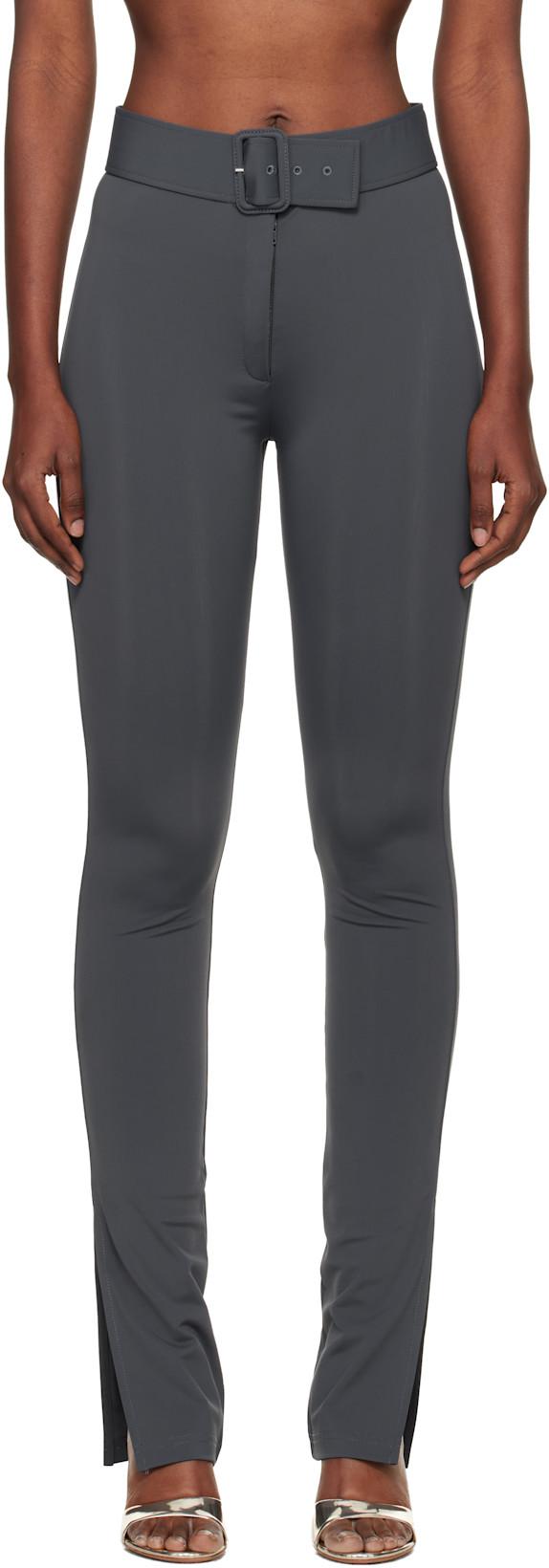 Gray Buckle Tech Jersey Leggings by COURREGES