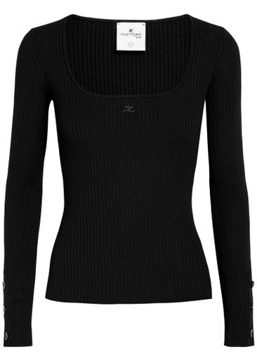 Heritage ribbed knit top by COURREGES