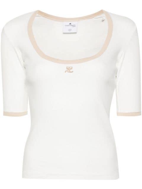 Holistic Contrast cotton T-shirt by COURREGES