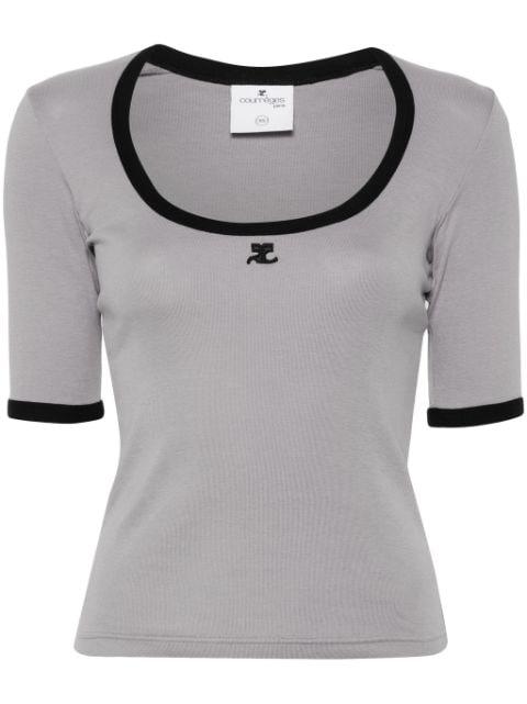 Holistic Contrast cotton T-shirt by COURREGES