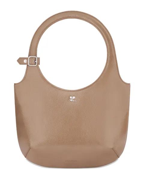 Holy rounded handle leather shoulder bag by COURREGES
