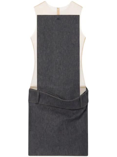 Illusion denim mini dress by COURREGES