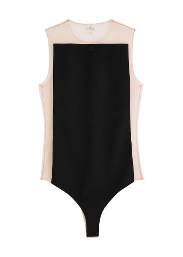 Illusion panelled jersey and tulle bodysuit by COURREGES
