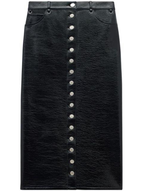 Multiflex patent-finish midi skirt by COURREGES