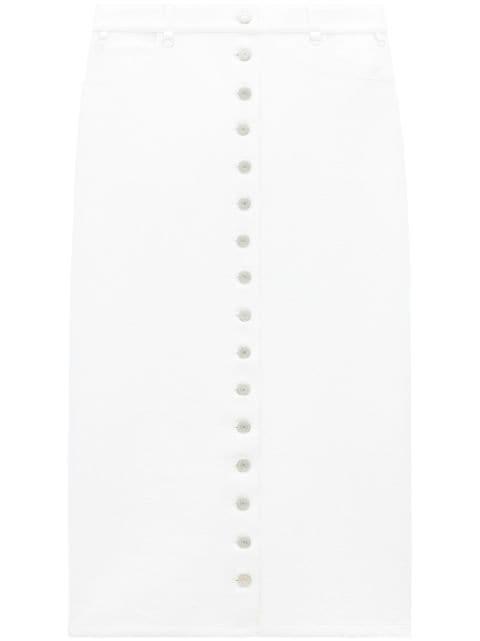Multiflex patent-finish midi skirt by COURREGES