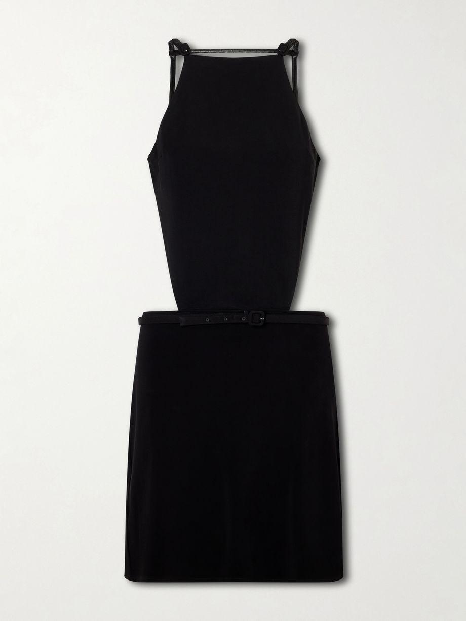 Open back jersey mini dress by COURREGES