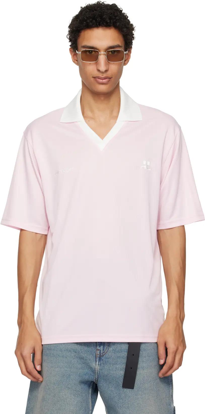 Pink Oversized Sports Polo by COURREGES