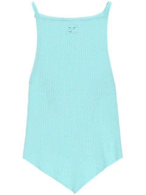 Pointy rib-knit tank top by COURREGES