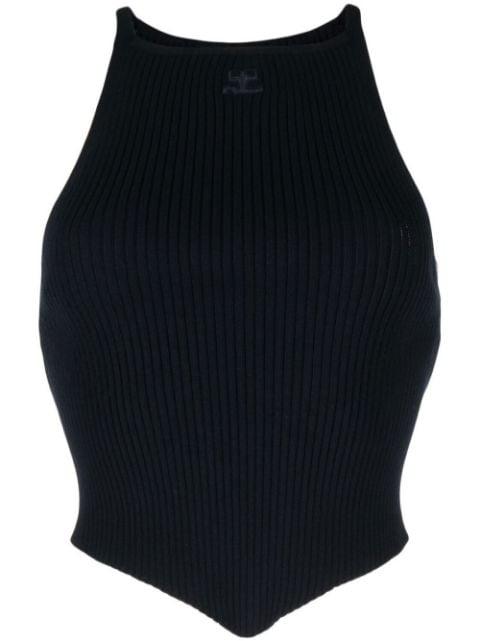 Pointy rib-knit tank top by COURREGES