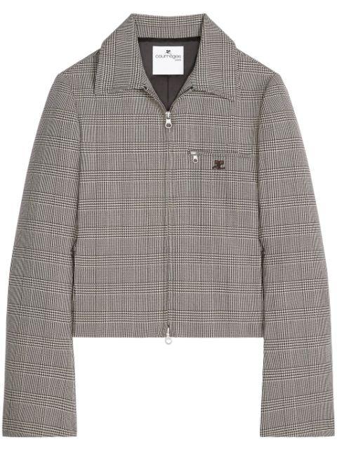 Prince of Wales-pattern zip-fastening jacket by COURREGES