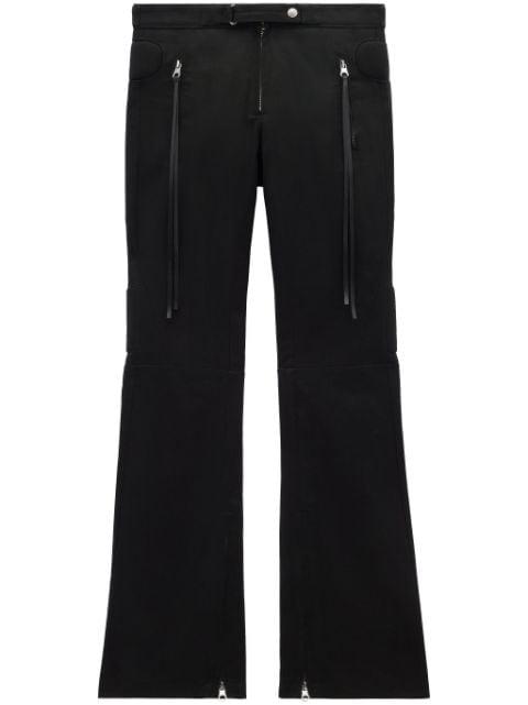 Racer flared cotton trousers by COURREGES