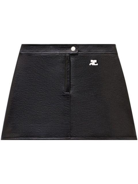 Re-edition logo-patch mini skirt by COURREGES