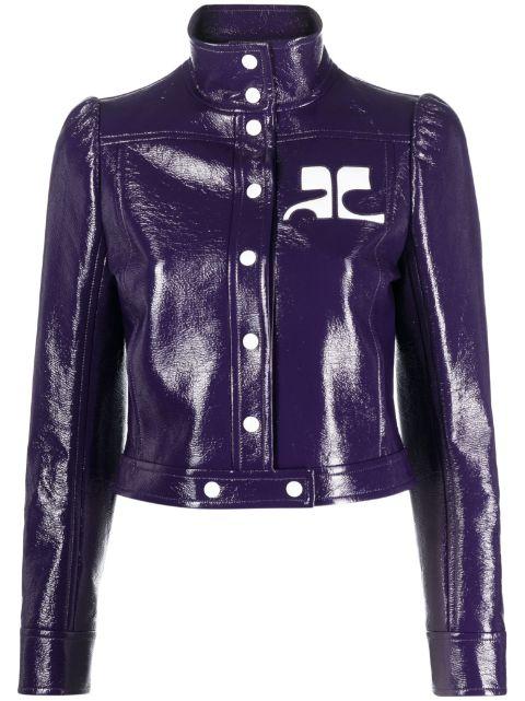 Reedition Vinyl appliqué-logo jacket by COURREGES