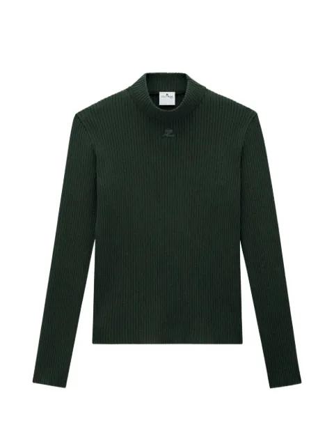 Reedition rib-knit mock-neck sweater by COURREGES