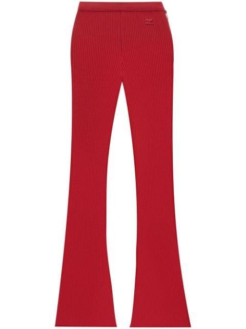 Reediton ribbed flared trousers by COURREGES