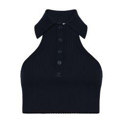 Scuba rib knit top by COURREGES