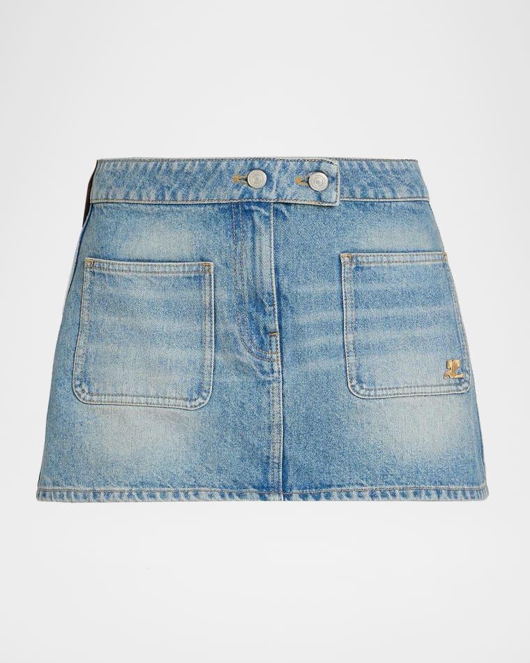 Signature Denim Mini Skirt by COURREGES