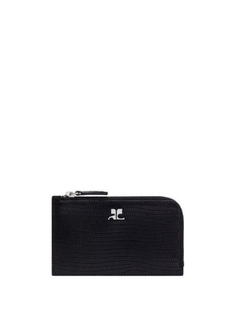 Tejus logo-plaque leather card holder by COURREGES