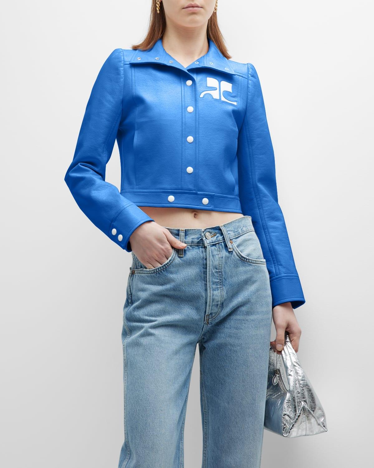 Textured Vinyl Crop Jacket by COURREGES