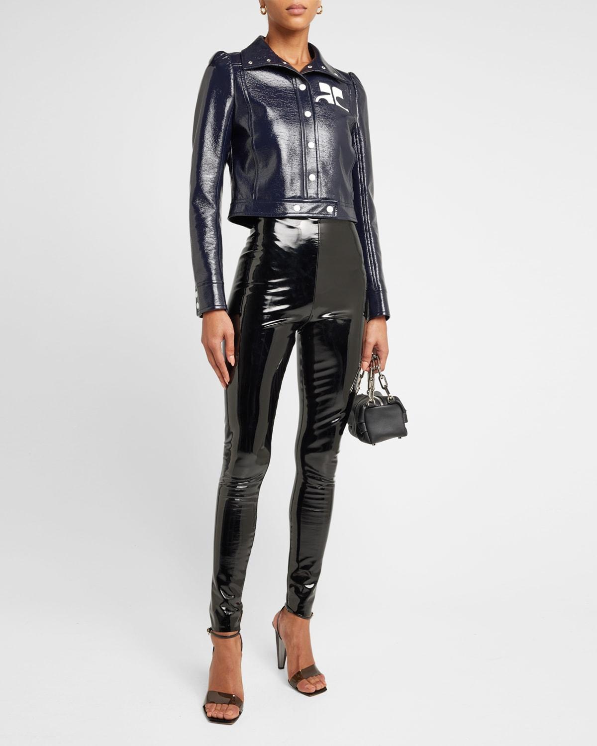 Textured Vinyl Crop Jacket by COURREGES