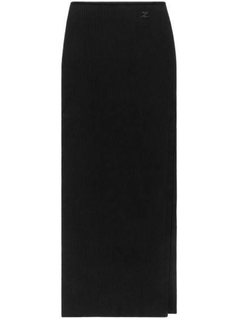 Tube ribbed-knit long skirt by COURREGES