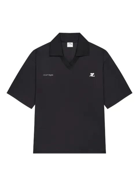 V-neck logo-detail T-shirt by COURREGES
