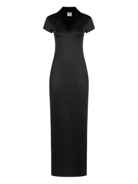 V-neck logo-embroidered maxi dress by COURREGES