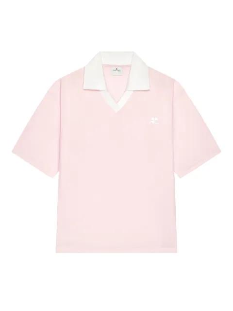 V-neck logo polo shirt by COURREGES