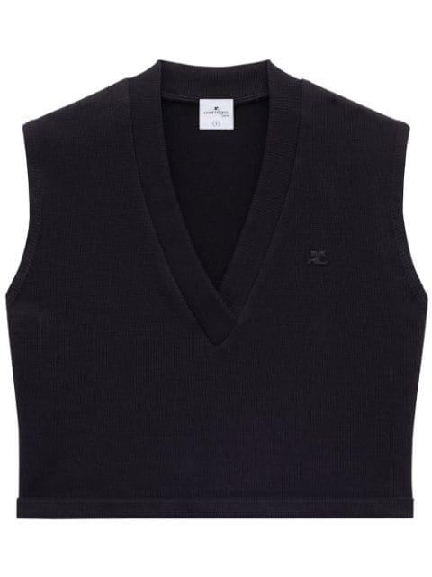 Varsity logo-appliqué vest by COURREGES