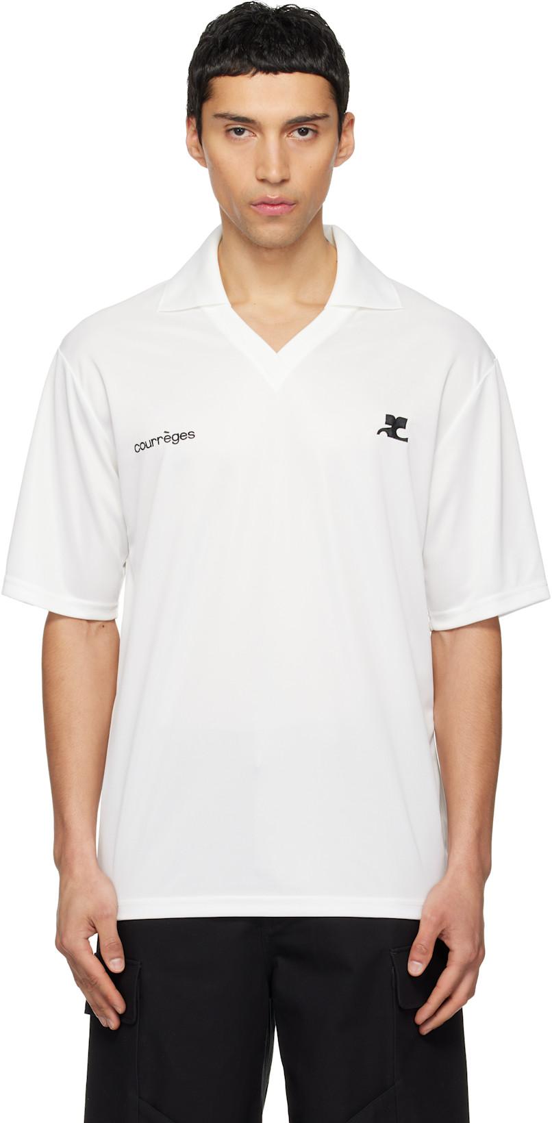 White Oversized Sports Polo by COURREGES