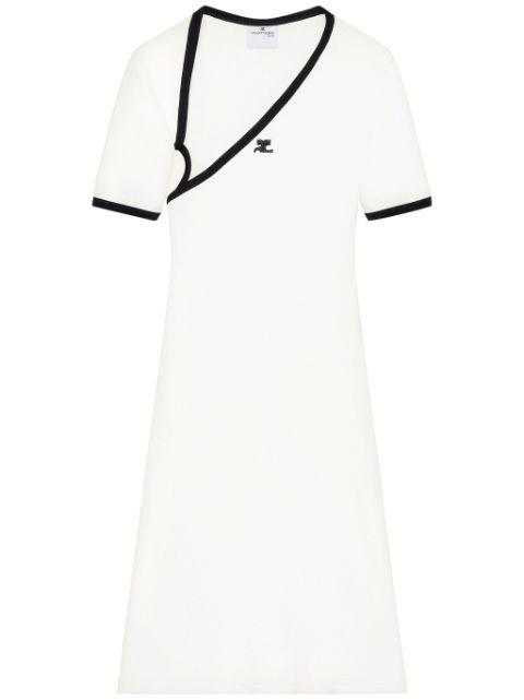 asymmetric-neck mini dress by COURREGES
