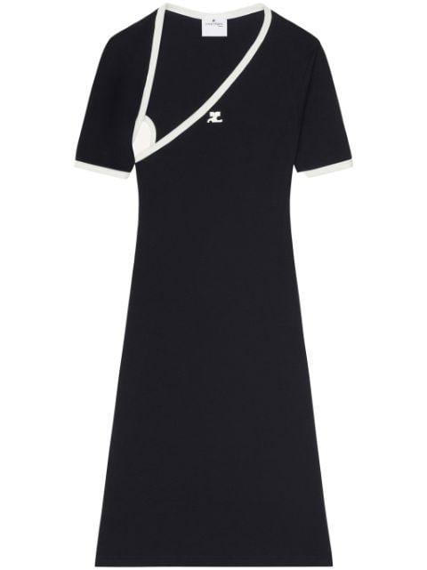 asymmetric-neck mini dress by COURREGES