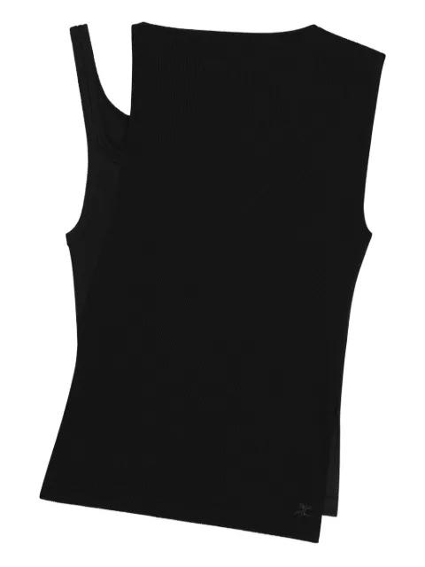 asymmetric-neckline ribbed top by COURREGES