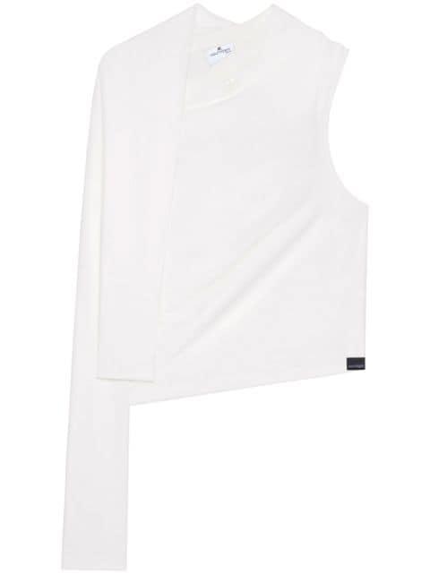 asymmetric off-shoulder T-shirt by COURREGES