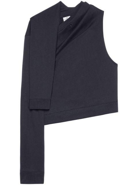 asymmetric off-shoulder sweatshirt by COURREGES