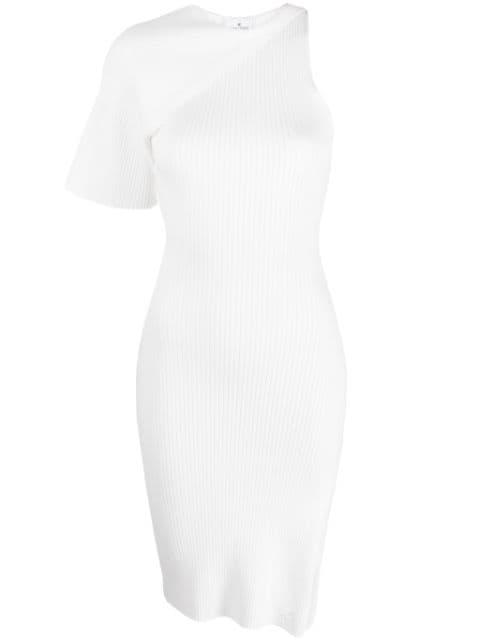 asymmetric ribbed-knit midi dress by COURREGES