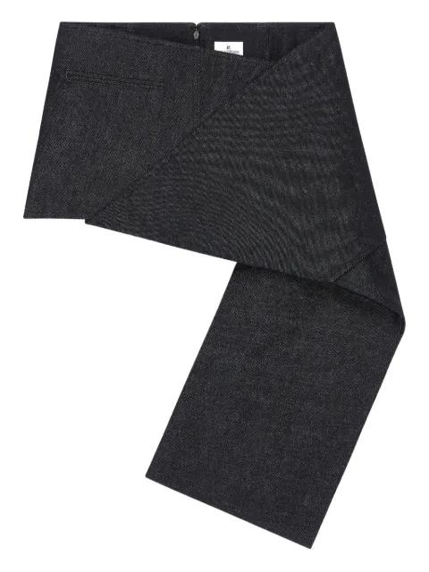 asymmetrical-panel denim mini skirt by COURREGES