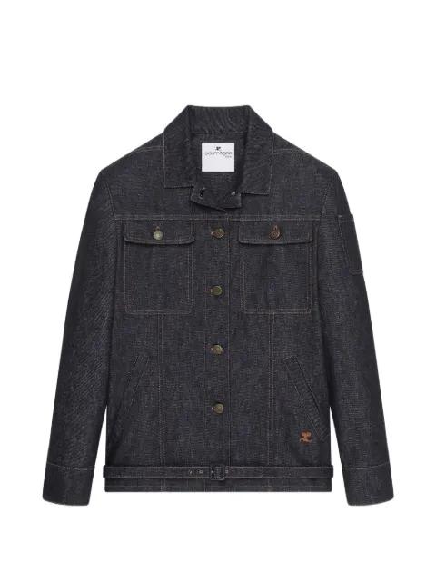 belted denim jacket by COURREGES