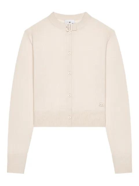 buckle-detail button cardigan by COURREGES