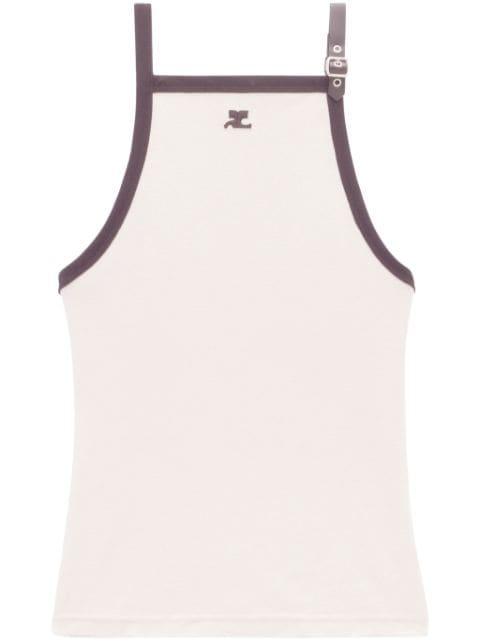buckle-detail cotton tank top by COURREGES