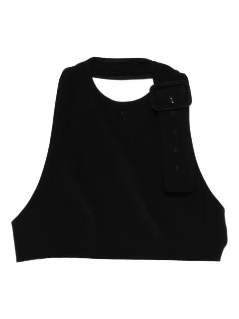 buckle-detail crop top by COURREGES