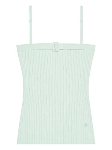 buckle-detail ribbed-knit top by COURREGES