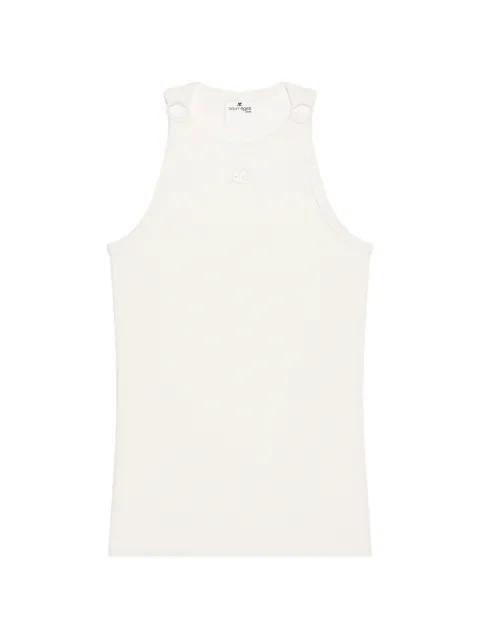 buckle-detail ribbed tank top by COURREGES