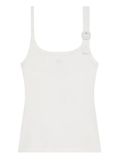 buckle-detail ribbed tank top by COURREGES