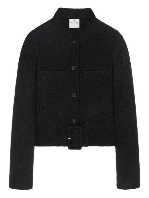 buckle-detail tweed jacket by COURREGES