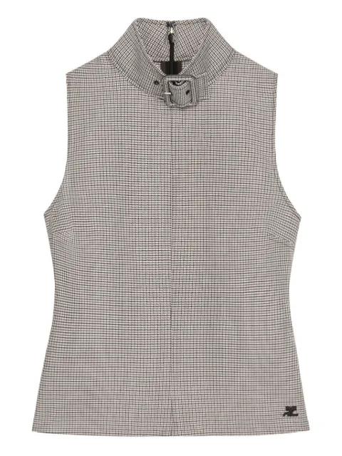buckle houndstooth-pattern top by COURREGES