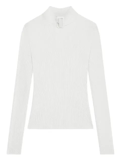 buckle-neck ribbed sweater by COURREGES