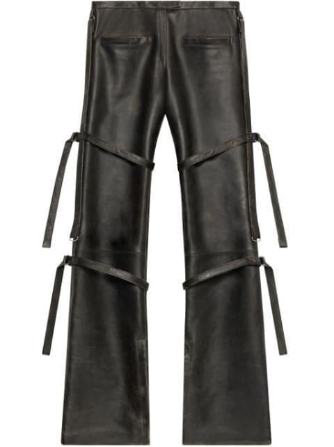 buckled leather straight-leg trousers by COURREGES