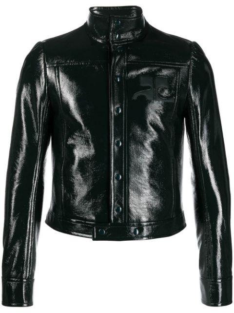 button-up faux-leather jacket by COURREGES