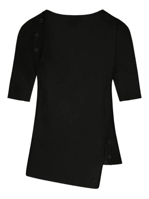 buttoned ribbed top by COURREGES